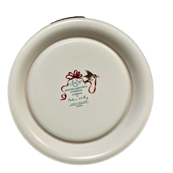 Lenox Winter Greetings Everyday Goldfinch Dinner Plates 10.75" Catherine McClung - Picture 6 of 15